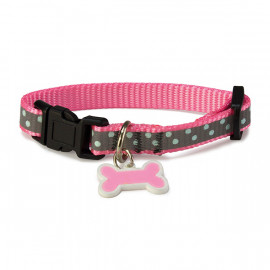 Collar perro reflectante rosa